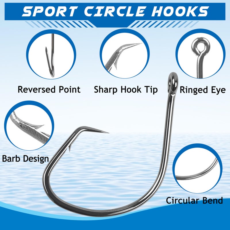 Shaddock Fishing 160pcs/box 7381 Offset Sport Circle Hooks Black High Carbon Steel Octopus Fishing Hooks-Size:1-5/0 - Image 3